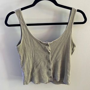 Urban Nation Cropped Sage Tank Top